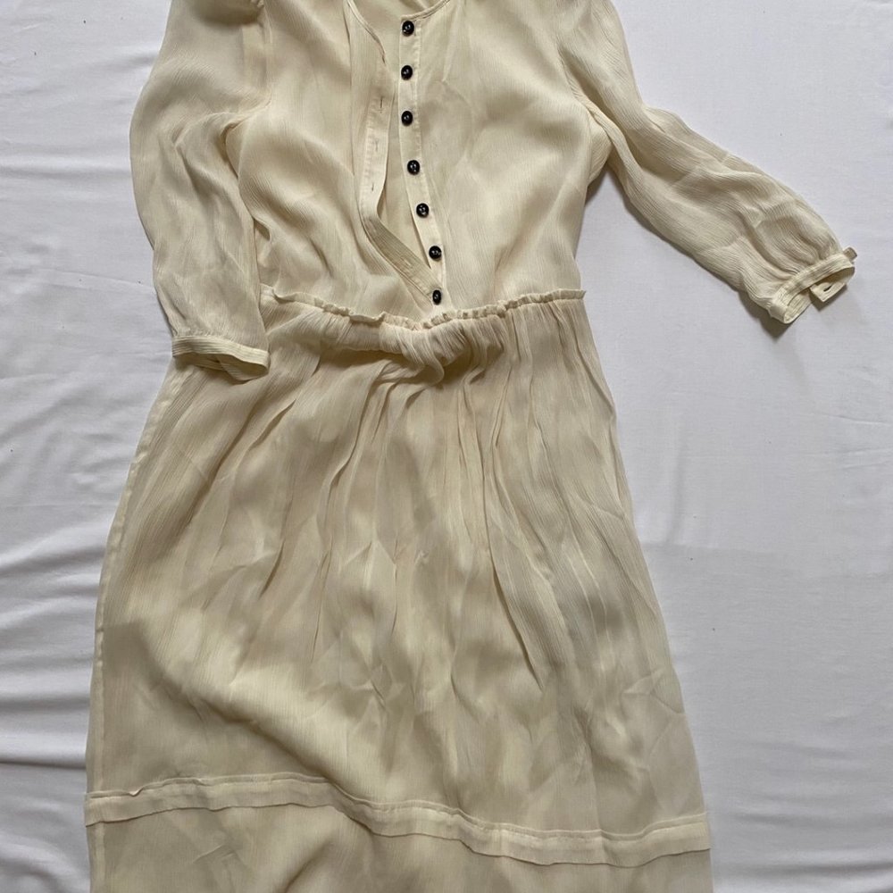 Burberry White Chiffon Dress Size 6